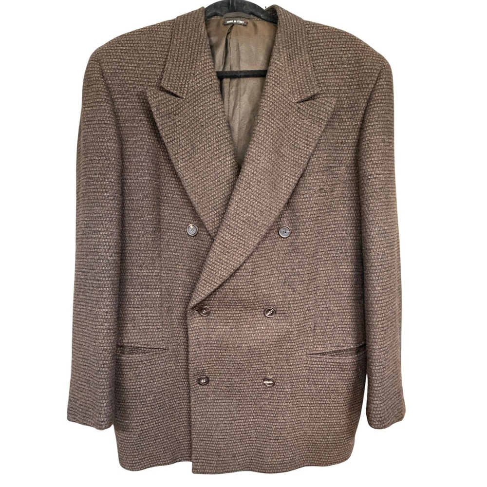 VTG Vestimenta Louis Boston Italian 100% Cashmere Houndstooth Blazer IT 52 US 42
